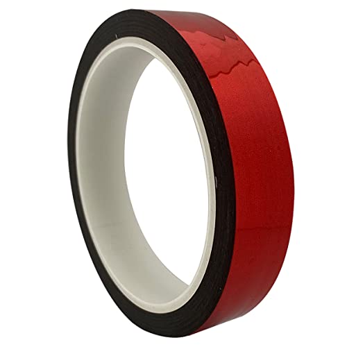 Red Metalized Polyester Mylar Film Tape, 3/4 inch x 55 yds. - color: Red