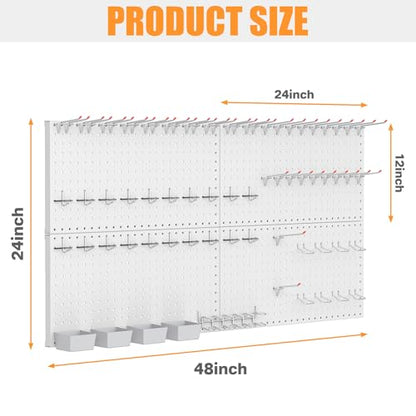 TORACK Garage Tools Organizer Boards Kit with Hooks, Grey - color: Gray