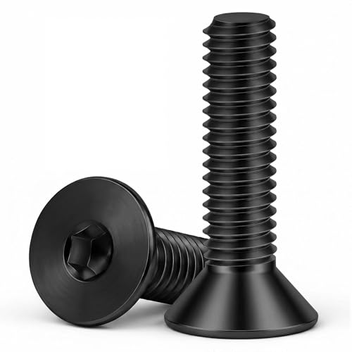 1/4-20 x 1-1/4" Flat Head Socket Cap Screws Countersunk Bolts Countersunk Bolts, Alloy Steel Grade 10.9, Fully Threaded, Black Oxide, 50 PCS - size: 1/4-20 x 1-1/4"