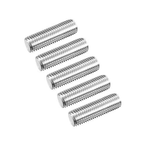 TOP-VIGOR 5Pcs M12-1.75 x 50mm Length Fully Threaded Rod, 304 Stainless Steel Right Hand Threaded Rods, Fully Studding Rod Bar for Anchor Bolts, Clamps, Hangers and U-Bolts - size: M12x50mm, 5pc