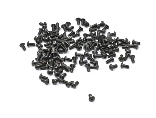 iexcell 100 Pcs M2.5 x 5mm Thread Pitch 0.45 mm Alloy Steel 10.9 Grade Hex Socket Button Head Cap Screws Bolts Kit, Black Oxide Finish - size: M2.5 x 5mm
