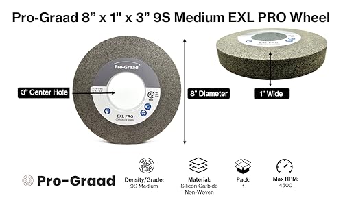 EXL PRO Deburring Wheel 8" x 1" x 3", 9S Medium, 11185 - style: 8" x 1" x 3" 9S Medium