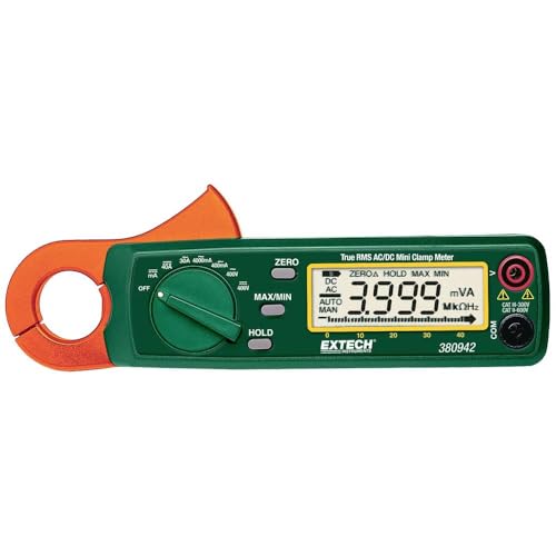 Extech 380942 True RMS 30A AC/DC Mini Clamp Meter, 0.1mA Resolution - style: 380942