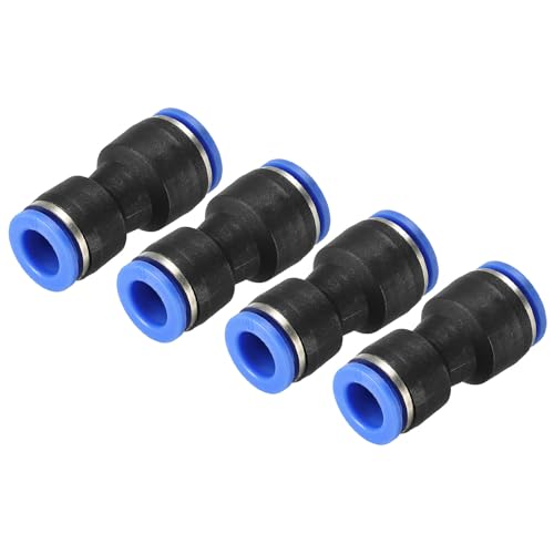 uxcell Push to Connector Fitting, 12mm to 10mm Tube OD Quick Connect Air Line Hose Pipe Fitting Straight Pneumatic Connector, Black 4Pcs - size: 12mm to 10mm