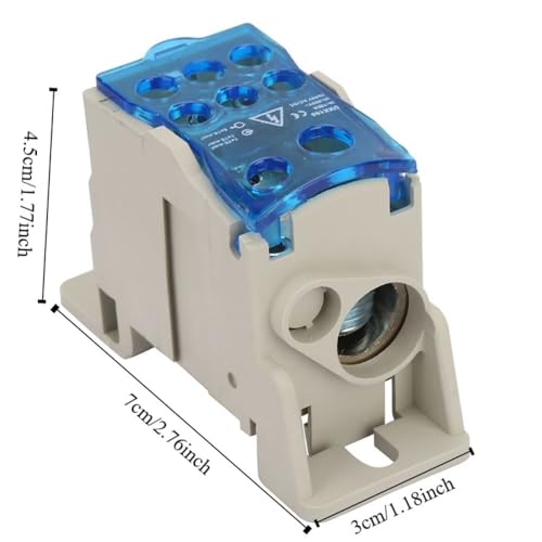 UKK160 DIN Rail Terminal Block Box 160A 690V - Transparent Cover Distribution Box for Power Cabinets, 6 Output Universal Junction