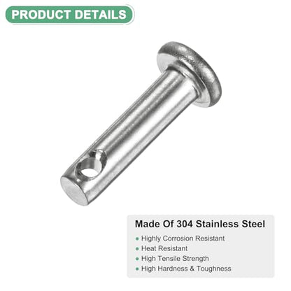 M METERXITY 20-Pack Single Hole Clevis Pins, M3 x 12mm 304 Stainless Steel Flat Head Clevis Pins for Mechanical Linkage/Fixed Parts/Ship Rigging, Link Hinge Pin Reusable - size: M3x12mm
