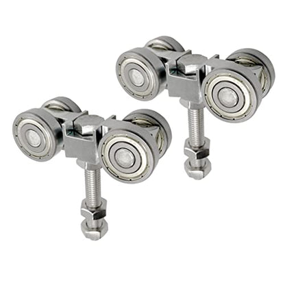 SIWOOD 4-Wheel Strut Channel Trolley 2 Pack, 800 LBS Load Capacity, Fits 1-5/8" Channel, Anti-Jam Groove, Quiet Bearings, M10 304 Stainless Steel Hardware for Indoor or Outdoor Use