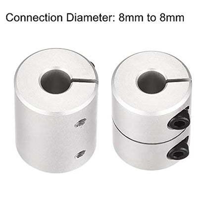 uxcell 2pcs 8mm to 8mm Shaft Coupling 25mmx20mm Coupler Aluminum Alloy - size: 8mm x 8mm
