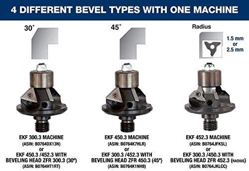 CS Unitec | EKF 300.3 | Portable Hand-Held Beveling and Chamfering Machine for Metal. 30 Degree Weld Seams and Chamfer from 0-1/4", 13.5 Amp, 110V - Made in Germany - style: 30° Beveler - EKF 300.3