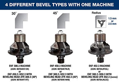CS Unitec | EKF 300.3 | Portable Hand-Held Beveling and Chamfering Machine for Metal. 30 Degree Weld Seams and Chamfer from 0-1/4", 13.5 Amp, 110V - Made in Germany - style: 30° Beveler - EKF 300.3