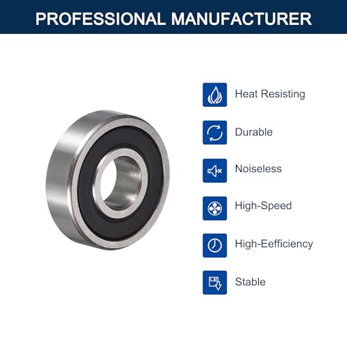 604-2RS Deep Groove Ball Bearings, ID 4mm x OD 12mm x Width 4mm Miniature Bearings, Double Rubber Sealed Ball Bearing Pre-Lubricated Chrome Steel Z2 Lever 10pcs - size: 604-2RS 4x12x4mm