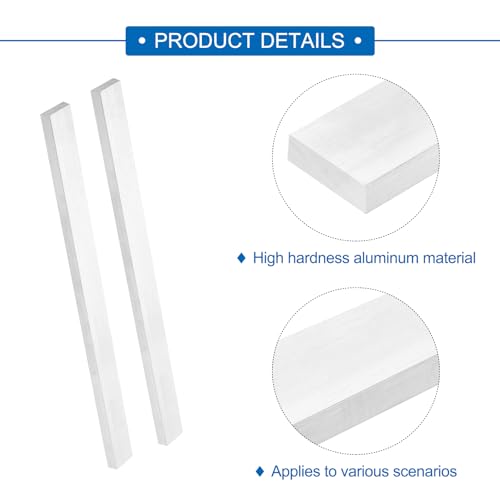 MECCANIXITY Square Aluminum Flat Bar, 3/8" (10mm) Thick x 63/64" (25mm) Width x 13" (330.2mm) Long 6063 Aluminum Flat Plate Solid New Mill Stock Silver for Industrial Building - size: 3/8" x 63/64" x 13"