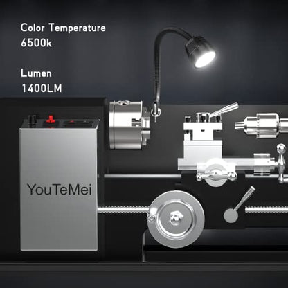 Led Machine Light, Flexible IP66 Waterproof 1400 Lumens 110V-220V with Clamp Base for Lathe Machine, Workbench, Industrial Lighting - color: Klemmvorrichtung