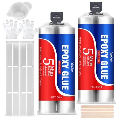 5 Minute Epoxy Glue 3.4oz Clear 2 Part Strong Fast Cure Adhesive Repair