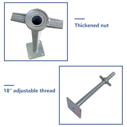 4 Pack Adjustable Leveling Jack Feet Screw Hollow Leg for Baker Scaffolding - size: hollow 18"