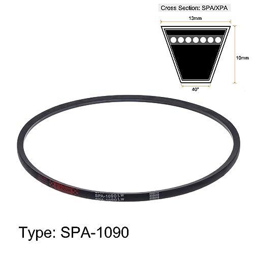 HARFINGTON SPA-1090 V-Belts Drive Belt 1090mm Pitch Girth 13mm Width 10mm Height Rubber for Power Transmission - size: 1090mm