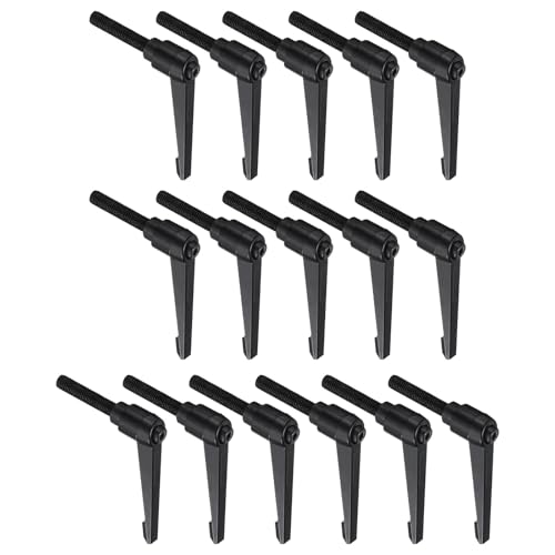 uxcell 16pcs Lever Adjustable Handles M10 x 50mm Metric Male Thread, Level Clamping Handle Hand Stud Knobs Rotating Screw Handles Bolts with Locking Lever, Black - size: M10 x 50mm