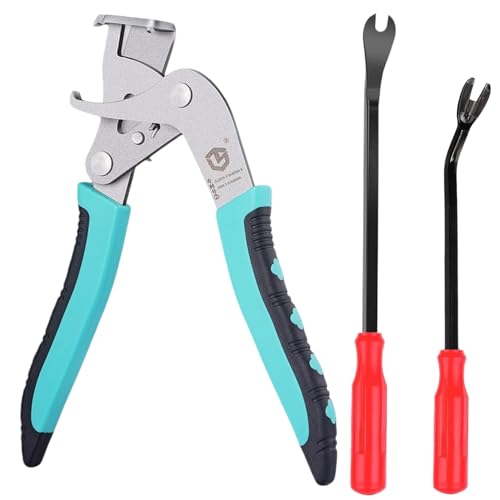 Car Clip Pliers, Panel Clip Removal Tool with 2Pcs Stainless Steel Fastener Remover for Disassembling Automotive Interior, Door Panel Dashboard, Buckles, Plastic Trim Clips, Rivets - color: Blue 3pcs