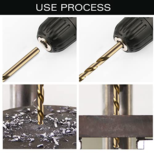 Narwhal 7/32 Inch Cobalt Drill Bits (13 Pack - Industrial Grade M35 Cobalt) 3-5/8" Length & 135 Degree Split Point for Drilling Into Metal, Hardened & Stainless Steel, Cast Iron, & More! - size: 7/32 in