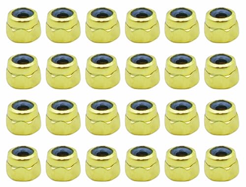 24 Pcs Fingerboard Locknuts Professional Self Lock Nuts with Nylons Insert (Gold) - color: Gold