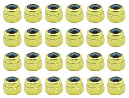 24 Pcs Fingerboard Locknuts Professional Self Lock Nuts with Nylons Insert (Gold) - color: Gold