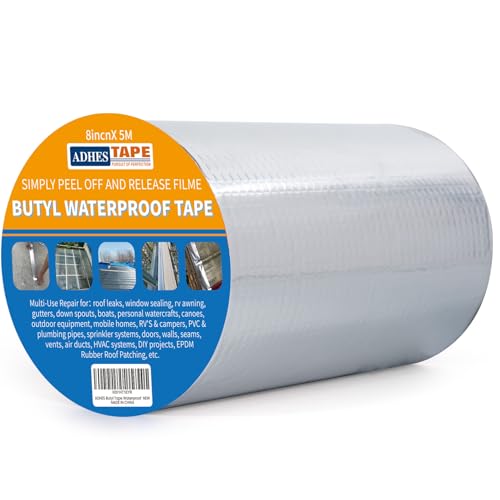 ADHES Upgrade Butyl Tape Waterproof Tape, 1.2mm Thick, 8 inch x 16 feet - size: 200mm x 5m