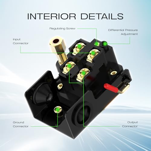 Air Compressor Pressure Switch, cnaodun 90-125 PSI 26A Air Compressor Switch 1/4 NPT Thread Single Port Pressure Switch for Air Pressure Regulator Switch - style: 1-Port 26A 90-125 PSI
