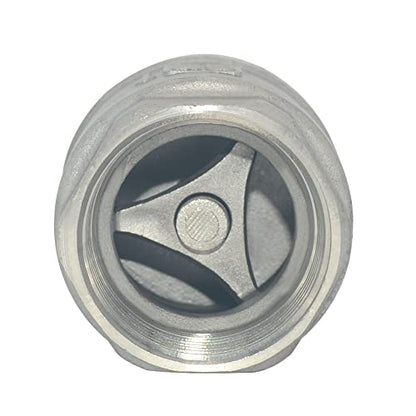 1-1/4" NPT Female WOG1000 Check Valve,Spring Loaded In-line Low Cracking Pressure,Stainless Steel SS316 CF8M - size: 1.25 Inch