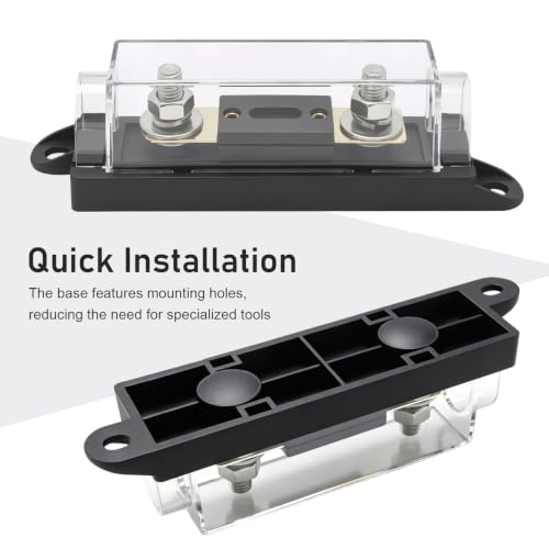 0/2/4 Gauge AWG Inline ANL Fuse Holder, Suitable for Use in Cars, Trucks, and Boats (500A) - size: 500A