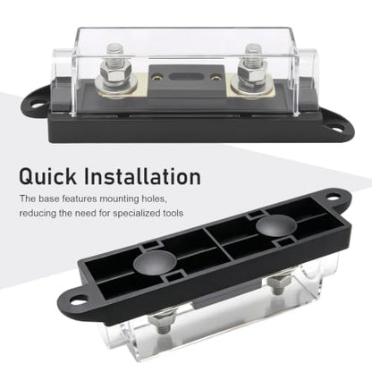 0/2/4 Gauge AWG Inline ANL Fuse Holder, Suitable for Use in Cars, Trucks, and Boats (500A) - size: 500A