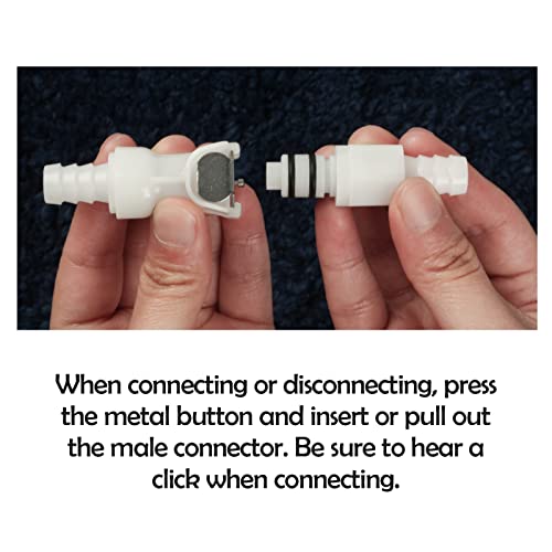 1/4" Male Female Plastic Quick Connector Shut-Off Hose Barb Fittings - size: 1/4 Inch