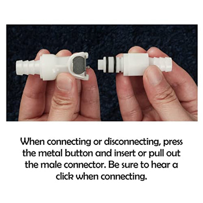 5/16" Male Female Plastic Quick Connector Shut-Off Hose Barb Fittings - size: 5/16 Inch