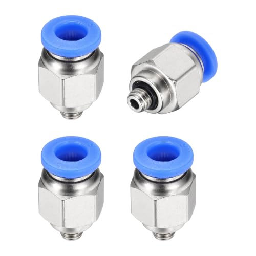 4Pcs Pneumatic Push to Connect Fitting Fit 6mm OD Tube M5 Male - size: 6mm OD x M5 Metric