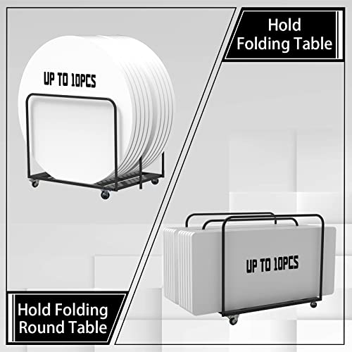 Folding Table Cart, 3 Pole for Separating Area, 10 Table Storage Capacity - size: 33.5In