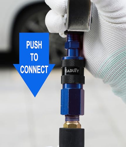 Hybrid Lead-in Air Hose 3/8 In. x 3 ft, Lightweight, Flexible, Durable Air Compressor Hose with Aluminum Universal Quick Coupler and Industrial Plug, Gray - size: 3 FT
