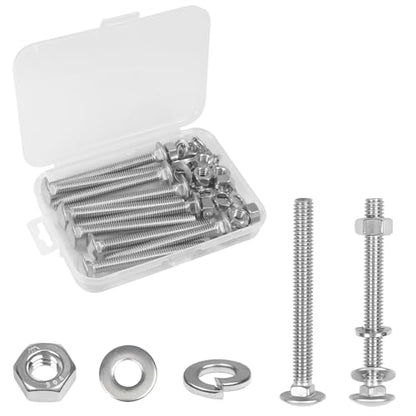 10 Sets 5/16-18 x 3" Carriage Bolts Screws, 304 Stainless Steel - size: 5/16-18 x 3"