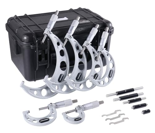 Accusize Industrial Tools Outside Micrometer, 0-6" 6 Pc/set, EG00-0906 - size: 0-6" 6 pc/set