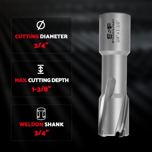 Carbide Annular Cutter, 3/4” Diameter, 1-3/8" DOC, Stack Cutting - size: 3/4 x 1-3/8" ST