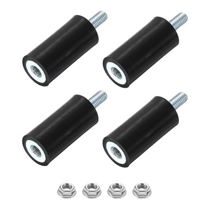 uxcell M5 Rubber Mounts, 4Pcs 15x30mm(DxH) Rubber Cylindrical Anti Vibration Isolator Shock Absorber with Lock Nuts for Car Bobbin Generator Air Compressors - size: M5x15mm, 15x30mm Rubber