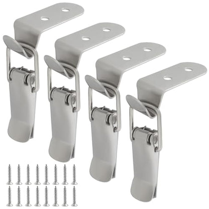 4 Sets 90 Degree Tool Box Hood Locks Latches with Lock Button - style: 4 set with Lock Button