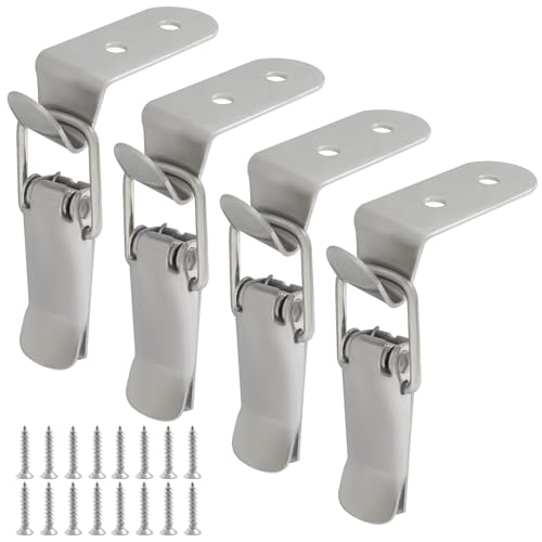 4 Sets 90 Degree Tool Box Hood Locks Latches with Lock Button - style: 4 set with Lock Button