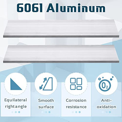 2 Pcs 3/8"(10mm) x 3"(75mm) Aluminum Flat Bar 12" Long Aluminum Plate - size: 3/8" x 3"