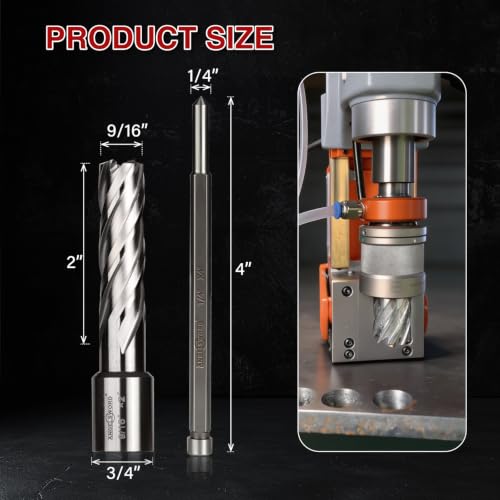 ANGELSWORD M2 HSS Annular Cutter,Diameter 9/16" x Depth 2",Mag Drill Bit - size: C. 9/16" Diameter, style: HSS 2" Cut Depth