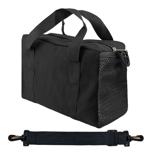 18" Tool Bag, Small Capacity Tool Bags for Men, Canvas Tools Organizer Bag - color: Black, size: 18 Inch