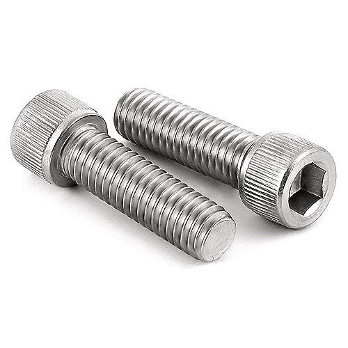 M5-0.8 x 25mm Socket Head Cap Screws, Stainless Steel 18-8 (304), Allen Socket Drive, Full Thread, Bright Finish, 50 PCS - size: M5 x 25mm