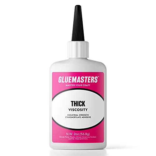 Professional Grade Cyanoacrylate (CA) Super Glue by GLUE MASTERS - 56 Grams - Thick Viscosity Adhesive for Plastic, Wood & DIY Crafts - style: 2OZ THICK VISCOSITY