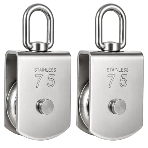 STARVAST 2Pcs M75 Lifting Single Pulley Loading 1322 lbs - size: M75-2PCS