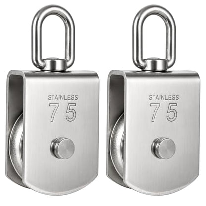 STARVAST 2Pcs M75 Lifting Single Pulley Loading 1322 lbs - size: M75-2PCS