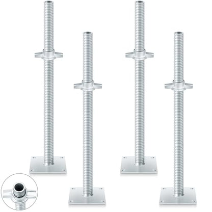 Zonon 4 Pack 24inch Adjustable Leveling Jacks for Scaffolding - size: 24 Inch