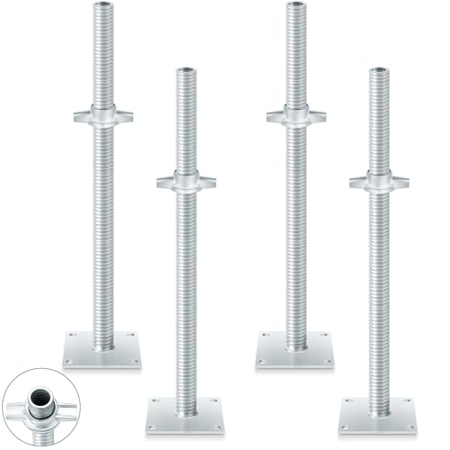 Zonon 4 Pack 24inch Adjustable Leveling Jacks for Scaffolding - size: 24 Inch